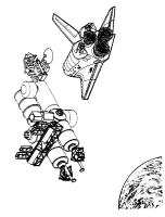 A coloring page of outer space